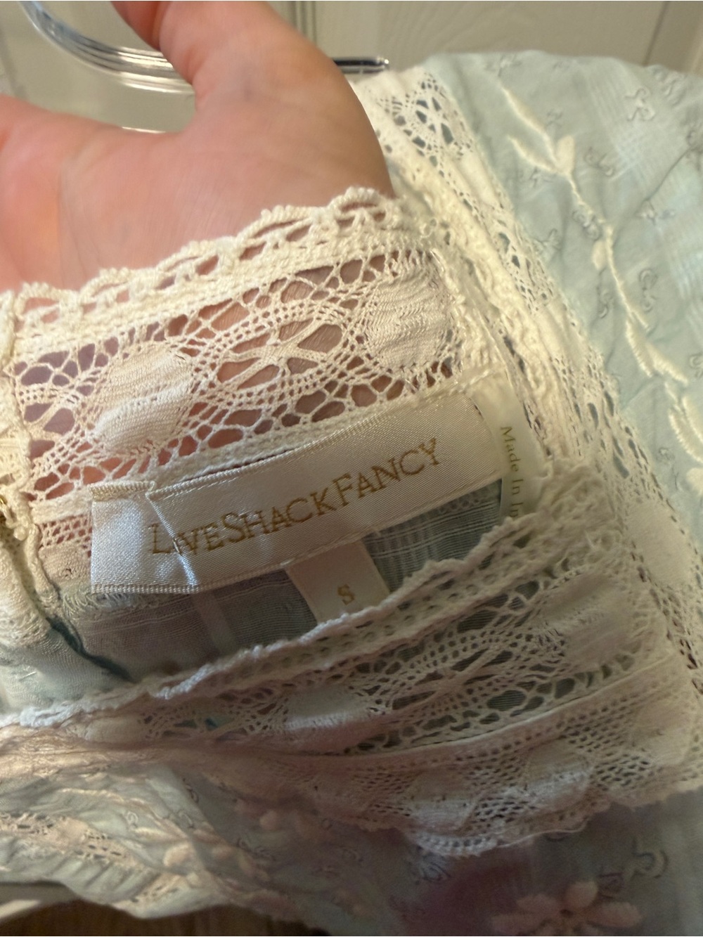 LoveShackFancy Light Blue Boho Steffi Blouse - Picture 3 of 4